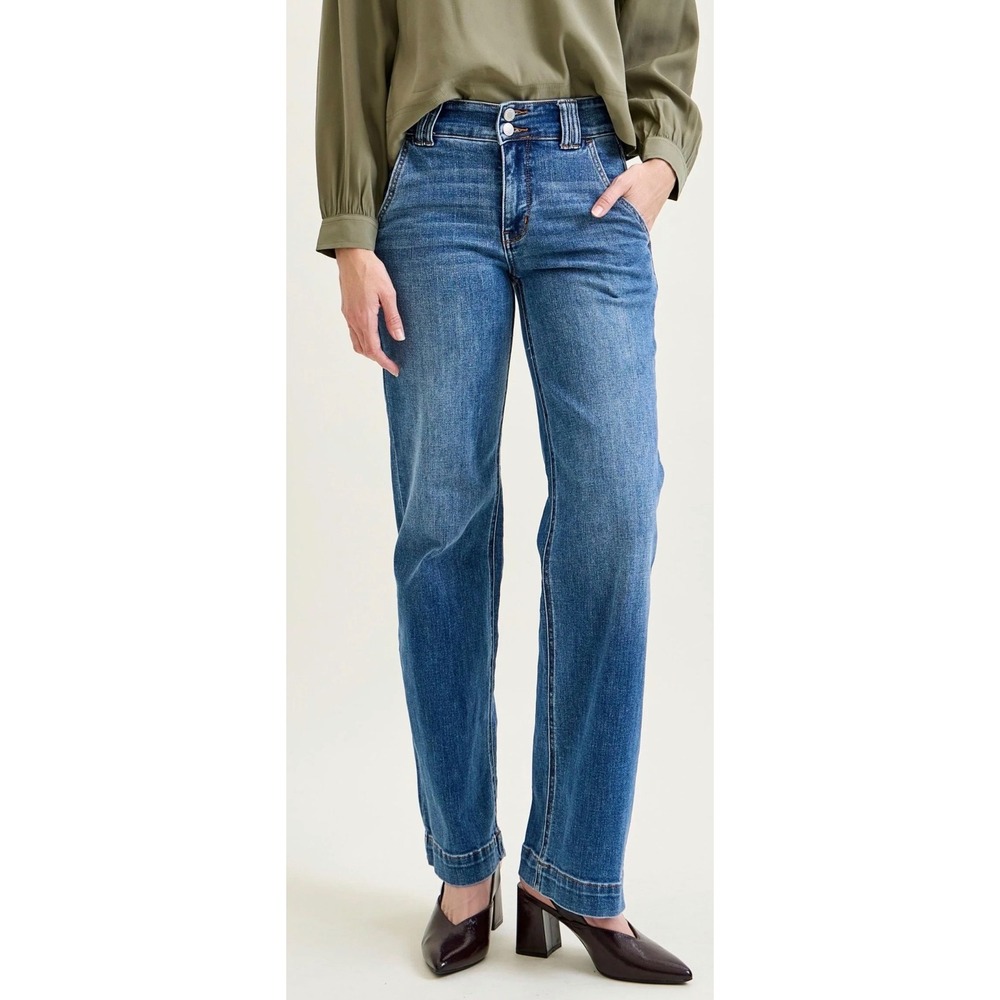 Judy Blue High Rise Wide Leg Jeans Medium Wash JB82558MD Size 5/27